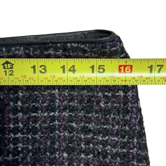 Dalia Collection‎ Modern Fit Gray Purple Woven Knit Straight Pencil Skirt - Picture 10 of 11